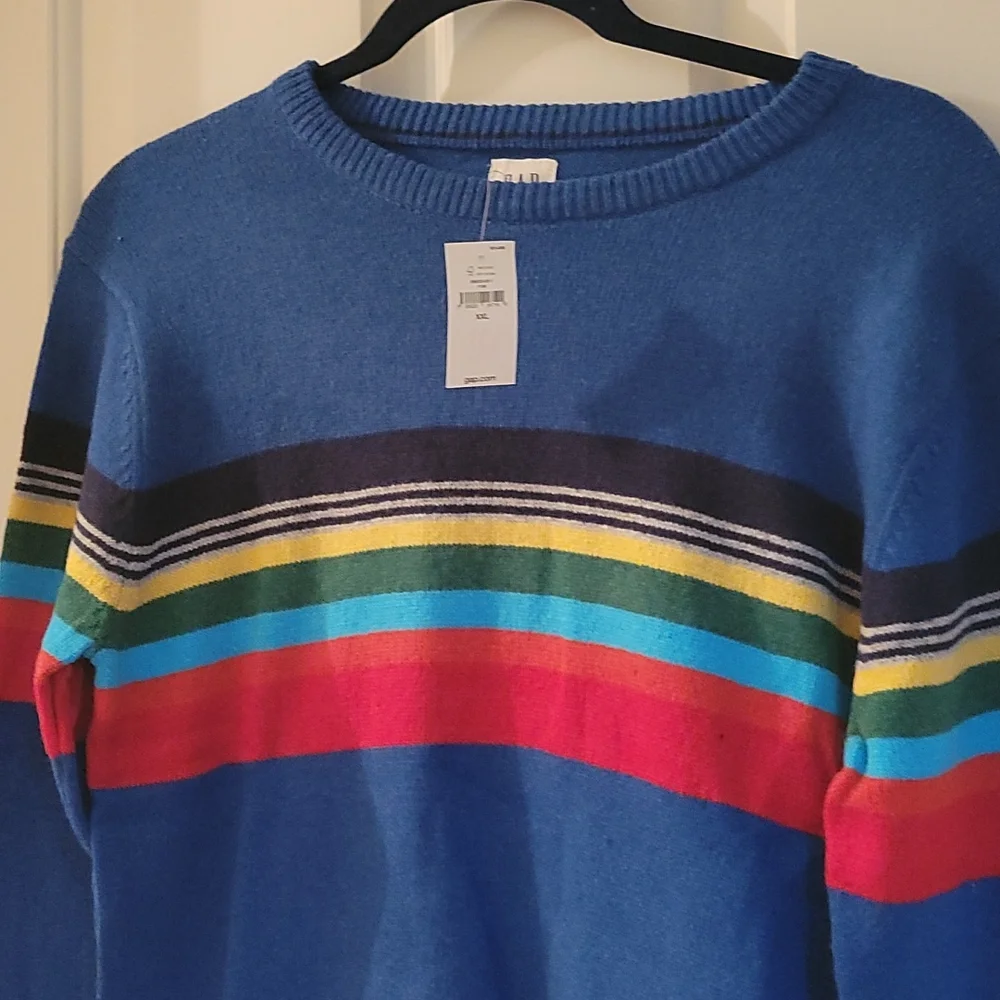 Gap royal blue striped sweater XXL/14